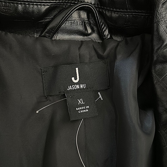 Jason Wu Sexy Faux Leather Snakeskin Pattern Belted Long Coat Jacket **Sz XL** - Picture 5 of 5